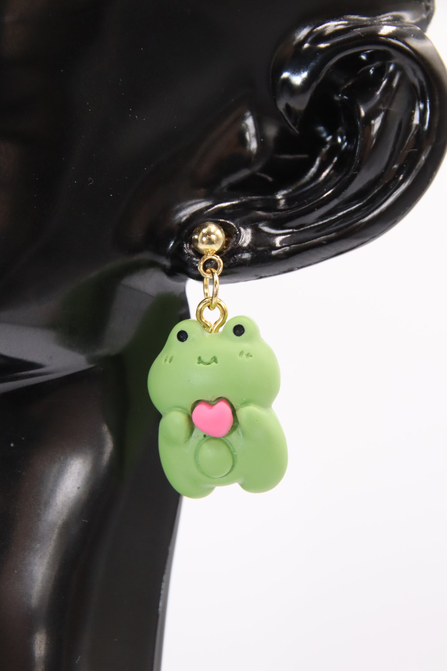 Frog Earrings, Silver Studs