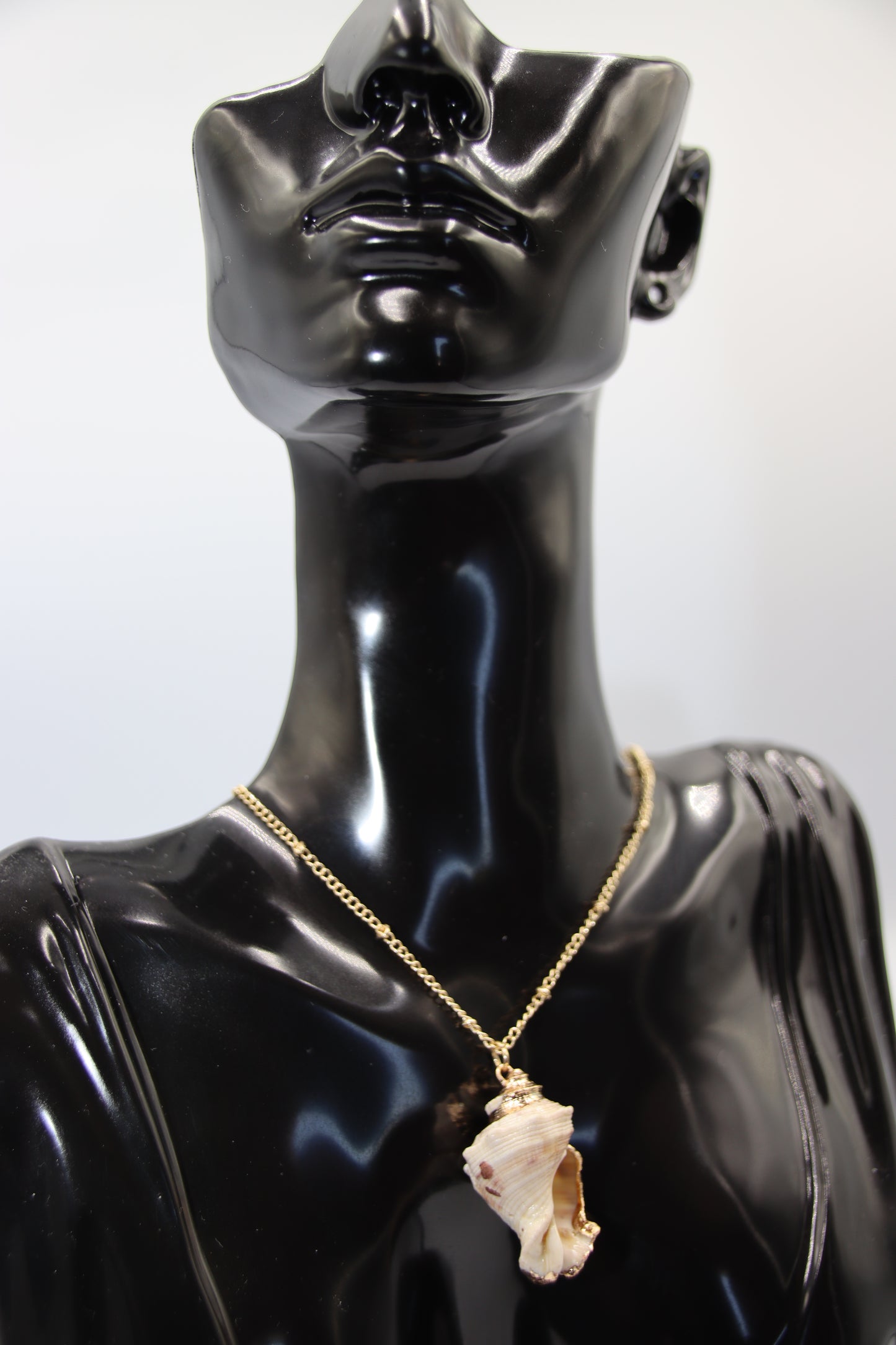 Natural Shell, Gold Tones Pendant, Necklace