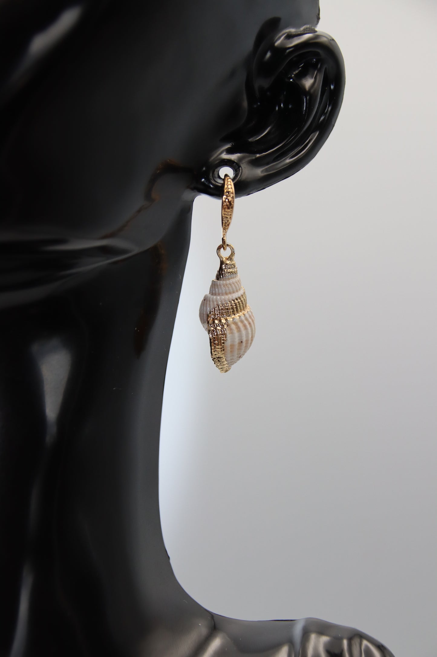 Spiral Shell, Iron Finding, Earring Hook Gold, Earrings