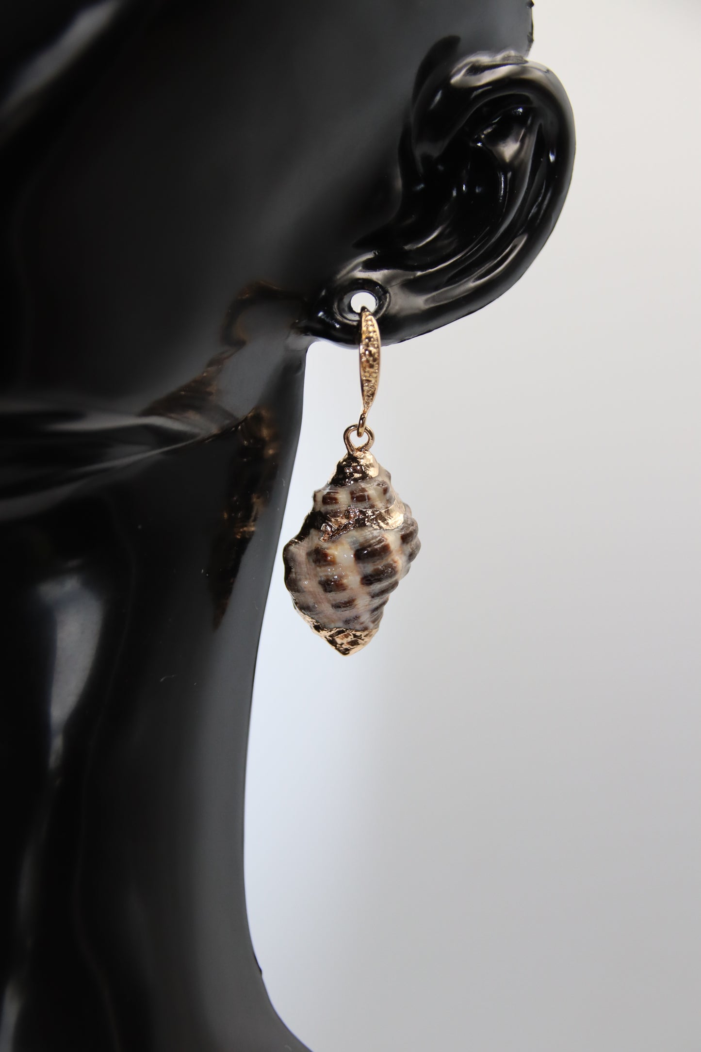 Spiral Shell, Iron Finding, Earring Hook Gold, Earrings