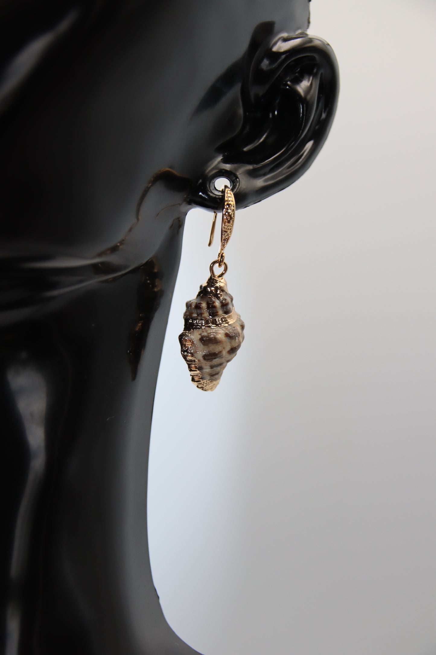 Spiral Shell, Iron Finding, Earring Hook Gold, Earrings