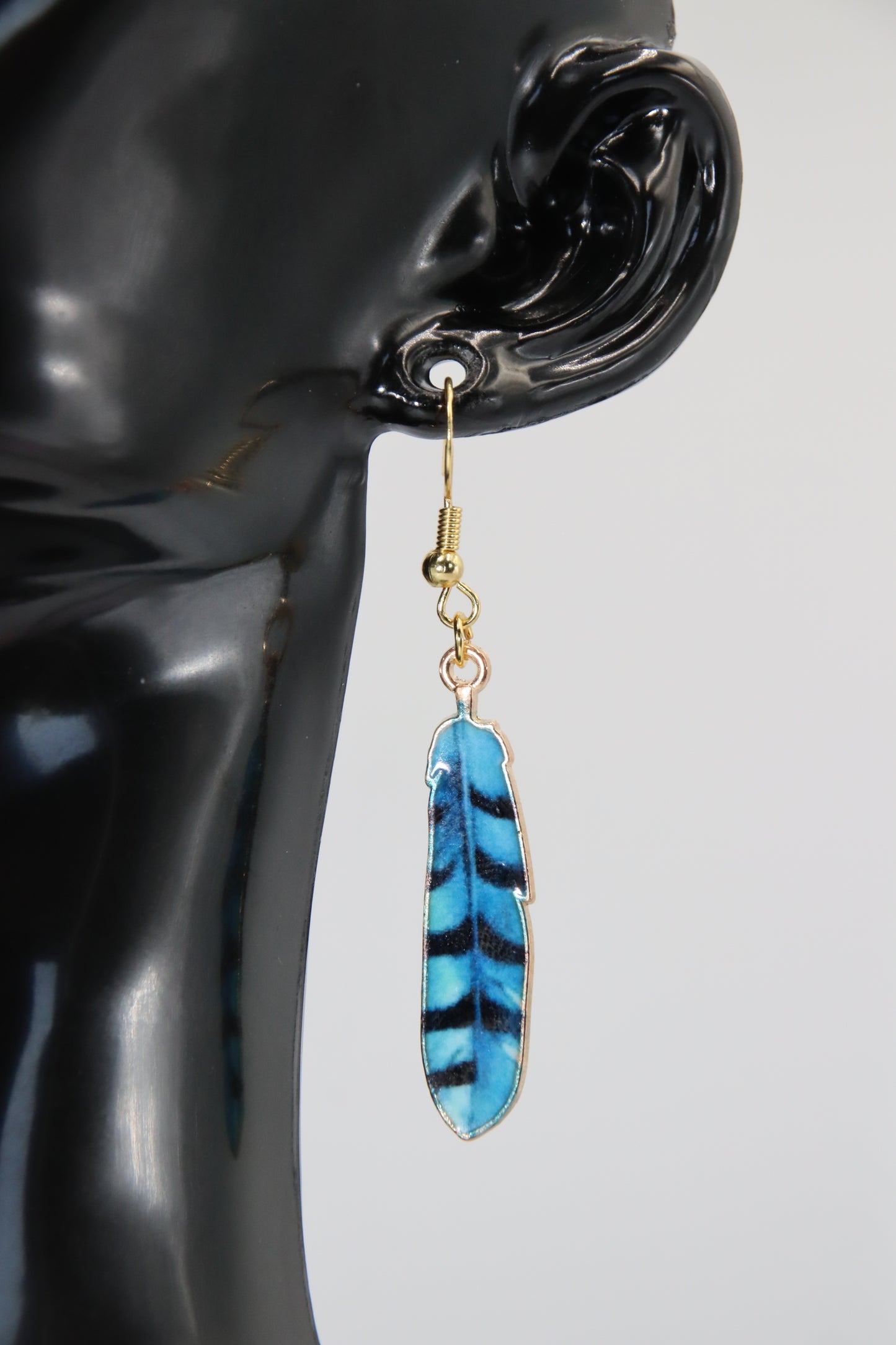 Bohemian Colourful Feather, Stud Earrings (Gold/Rose Gold/Sterling Silver)