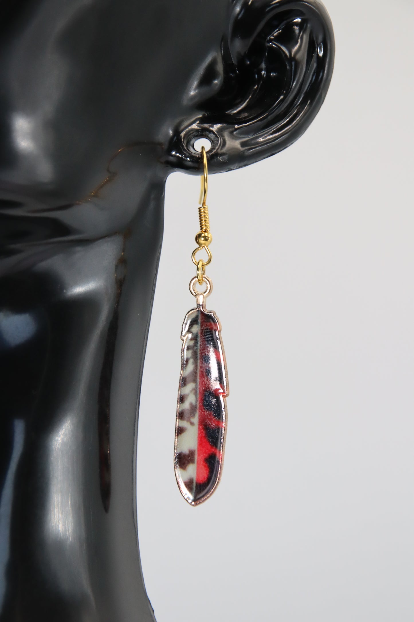 Bohemian Colourful Feather, Stud Earrings (Gold/Rose Gold/Sterling Silver)