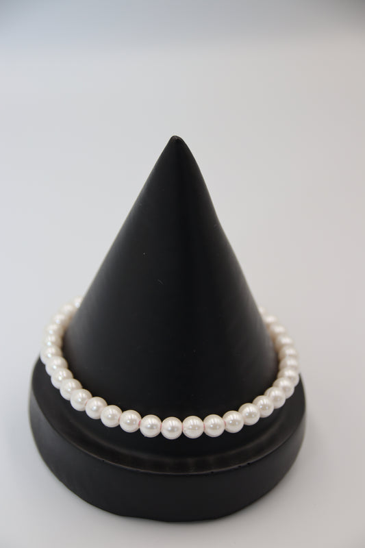 Faux Pearl Bracelet, Rose Gold, 19cm