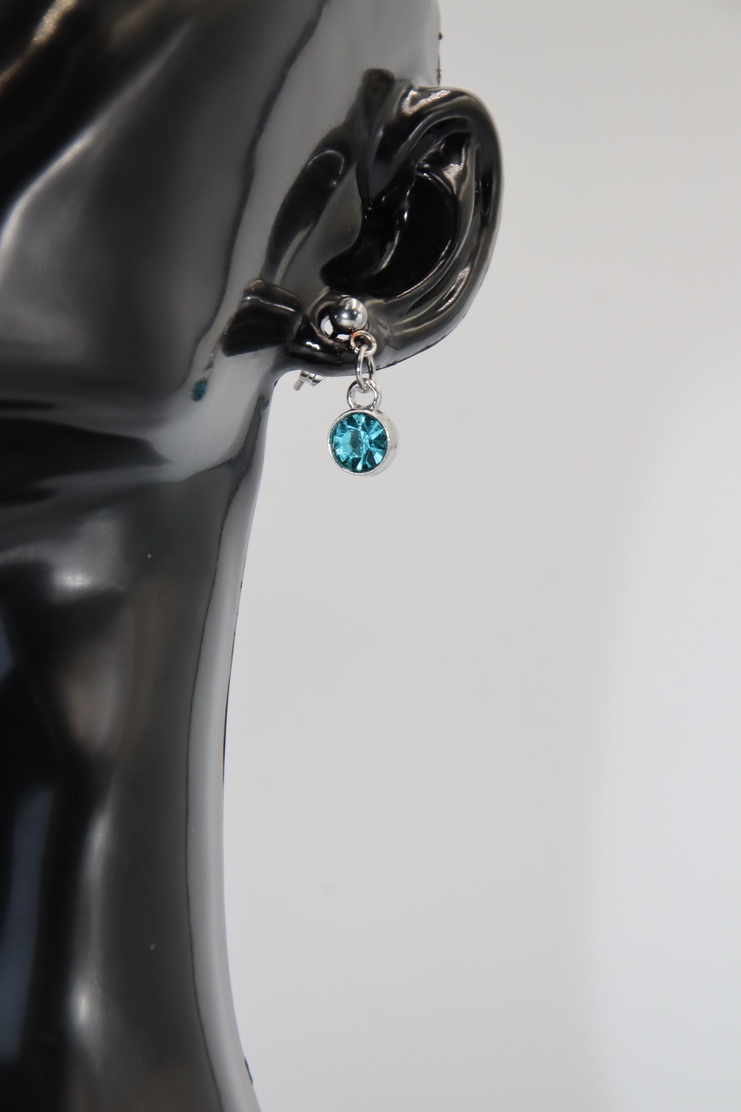 Birthstone, Earrings, Silver Ball Stud