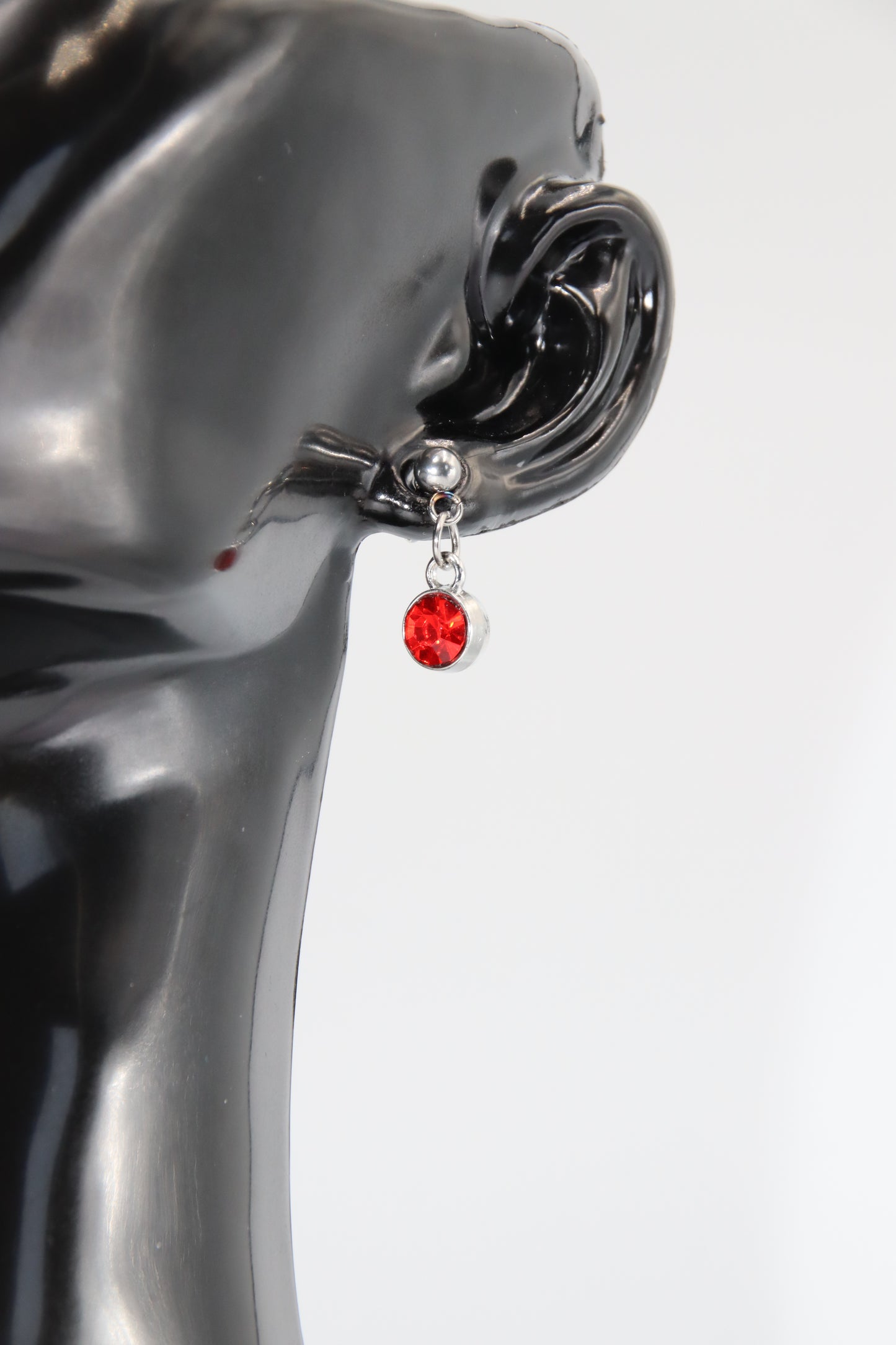 Birthstone, Earrings, Silver Ball Stud