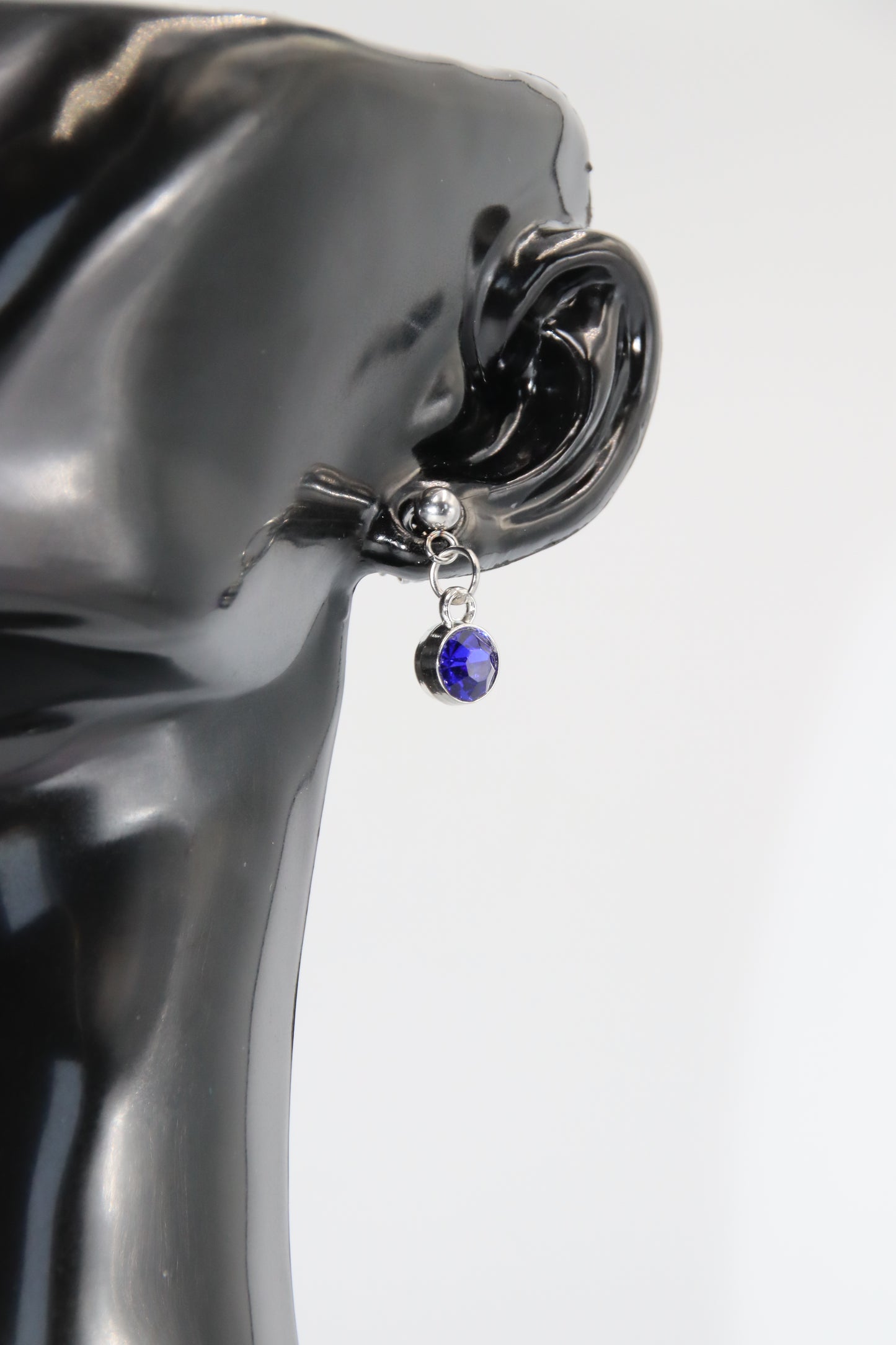 Birthstone, Earrings, Silver Ball Stud