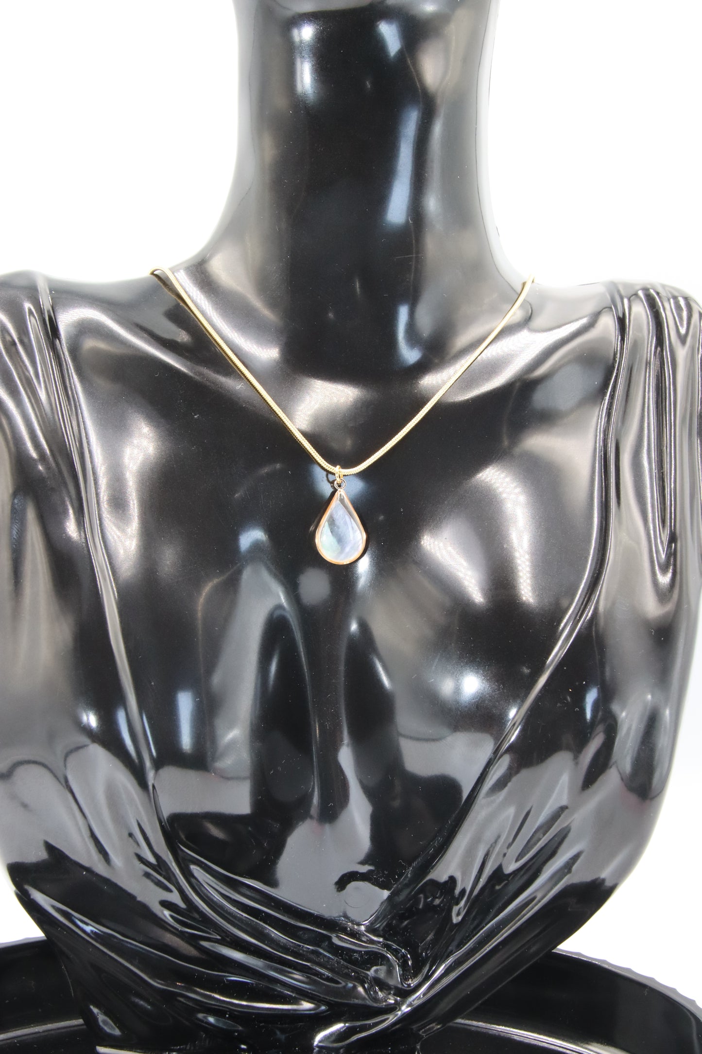 Heart Star Shell, Teardrop Charm, Gold Necklace (50cm)