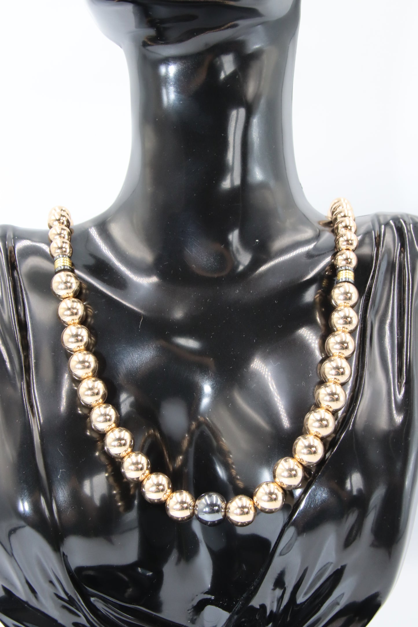 Gold Hematite with Black Hematite Spacer, Memory Bracelet