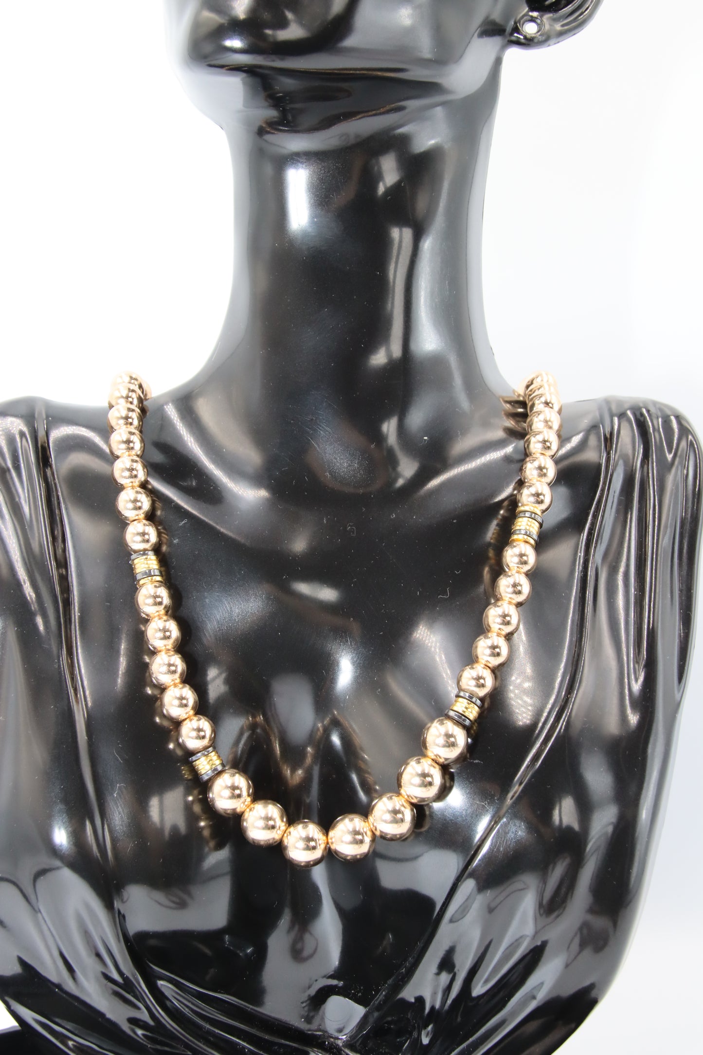 Gold Hematite with Black Hematite Spacer, Memory Bracelet