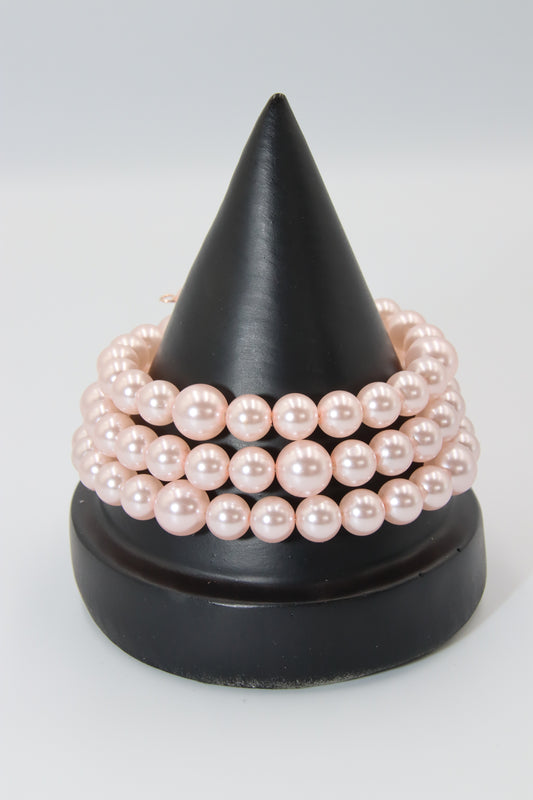 Pink Hematite Memory Bracelet