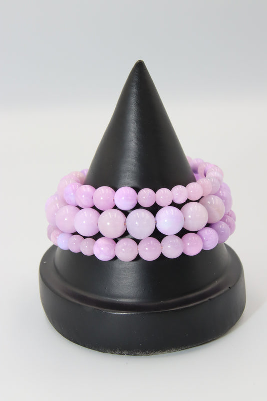 Purple Jade Memory Bracelet