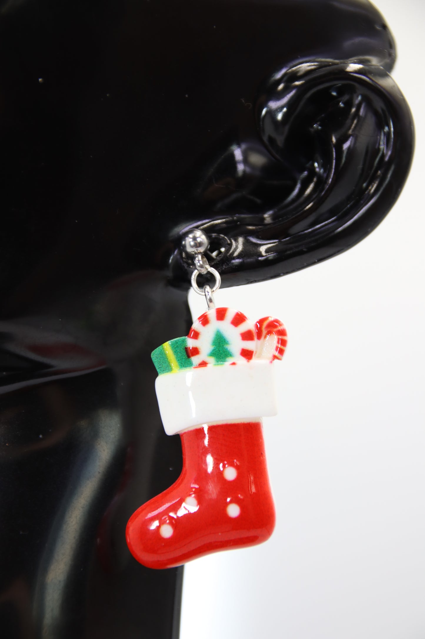 Christmas Stocking Ball Stud Earrings