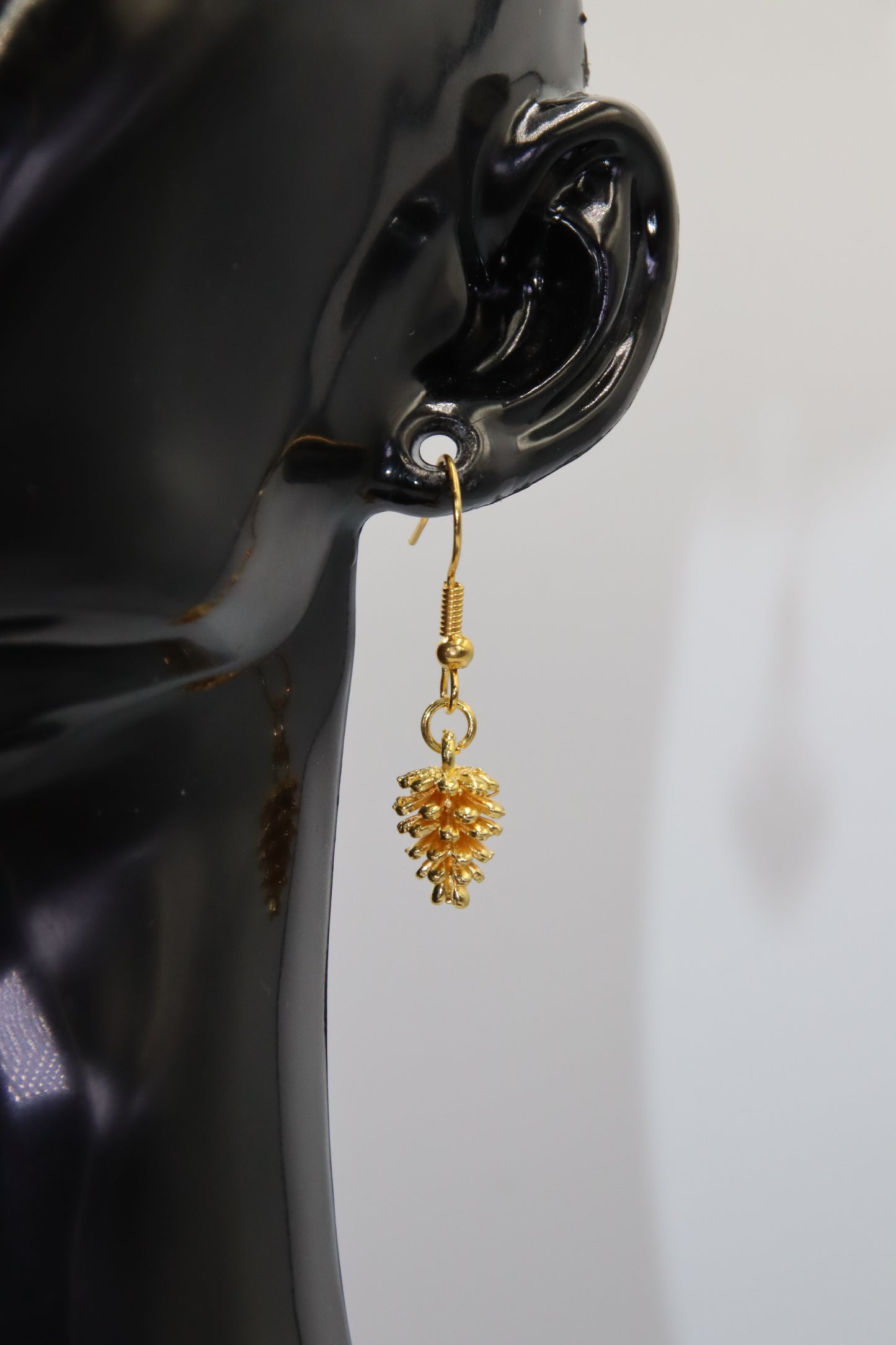 Christmas Pine Cone Earrings (Gold Plated)
