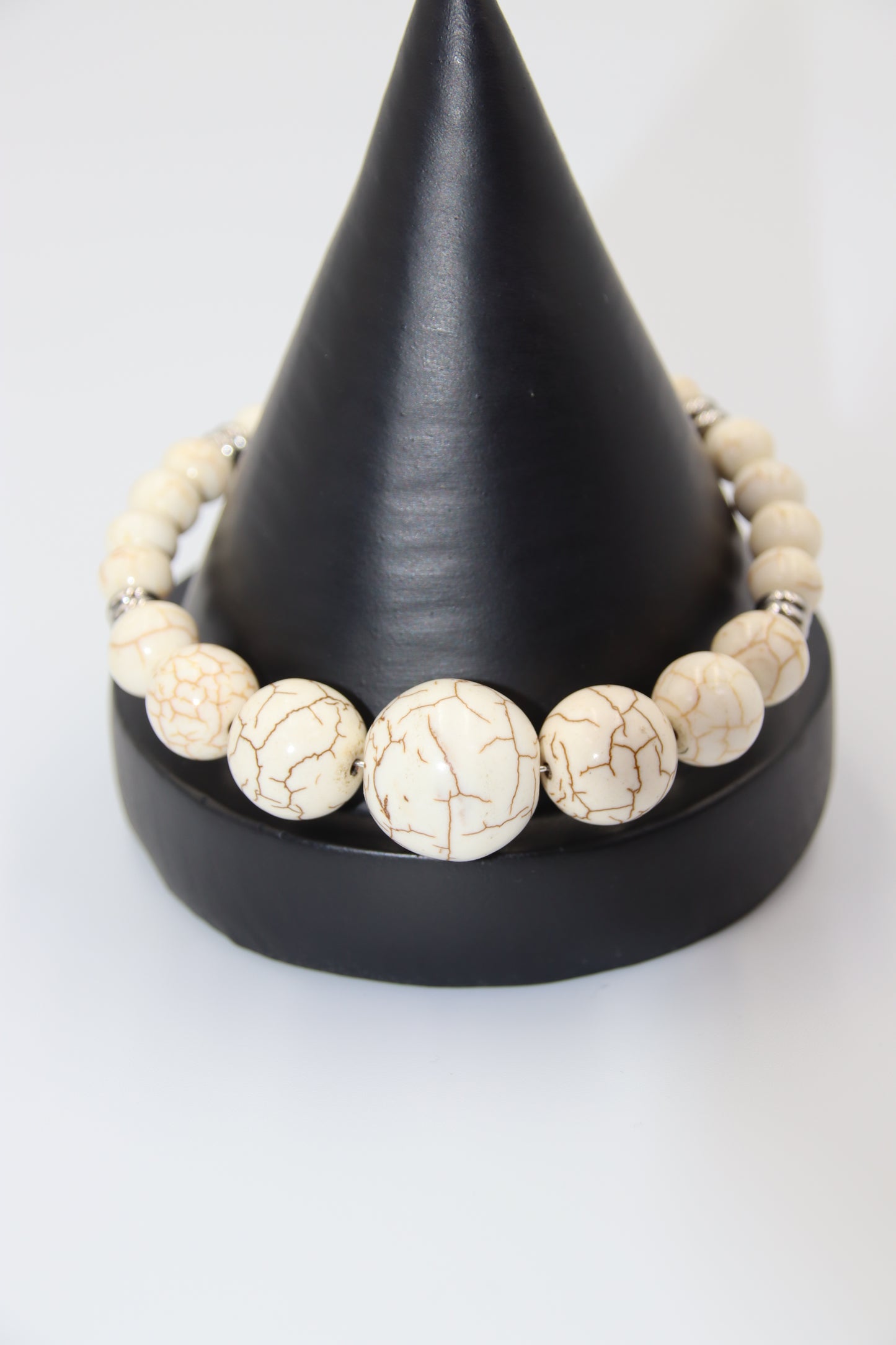 White Turquoise Bead Memory Bracelet