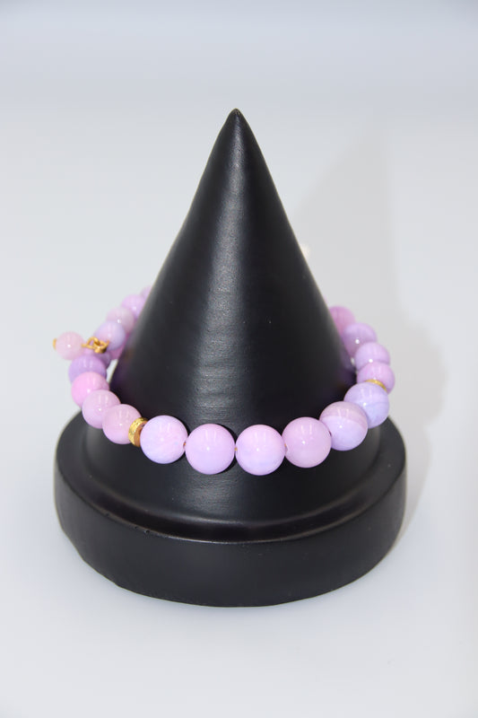 Purple Jade Memory Bracelet