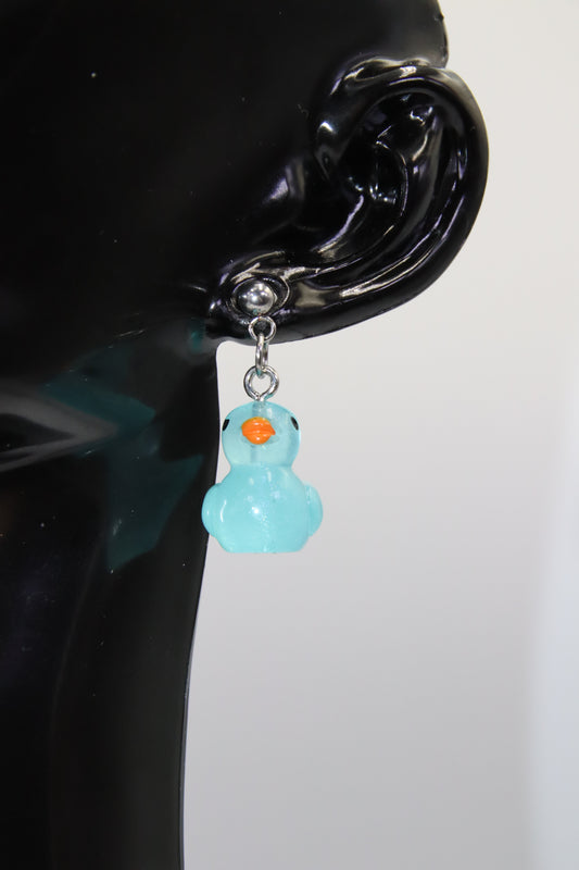 Luminous Duck Ball Stud Earrings, Silver