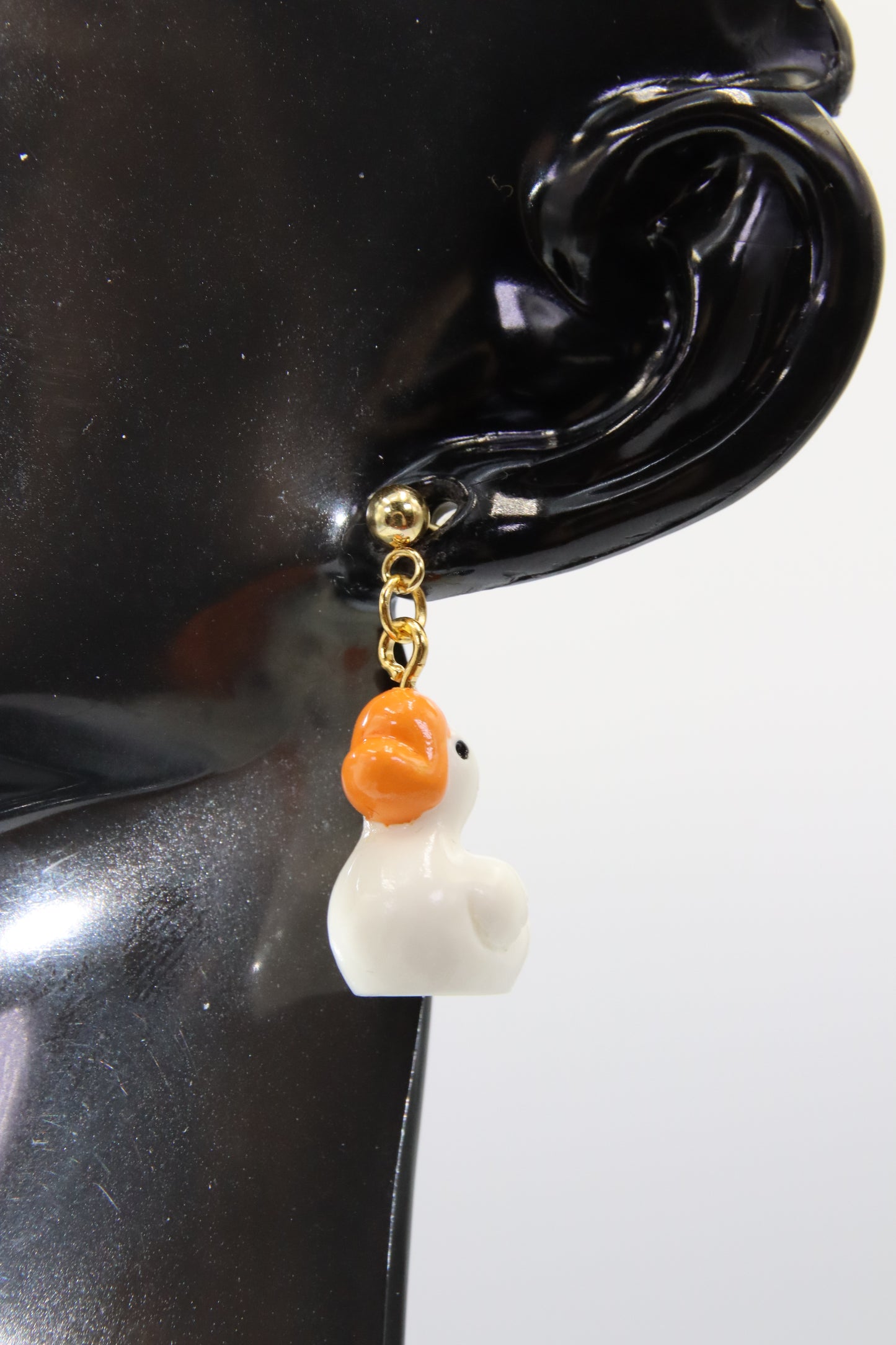 Birds, Ball Stud Earrings (Gold/Silver)