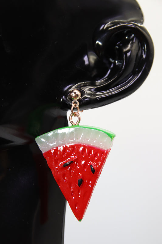 Watermelon Slice Ball Stud Earrings (Gold, Silver & Rose Gold)