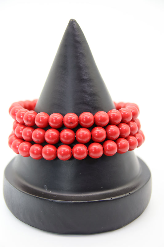 Red Coral Memory Bracelet (Multi-Strand)