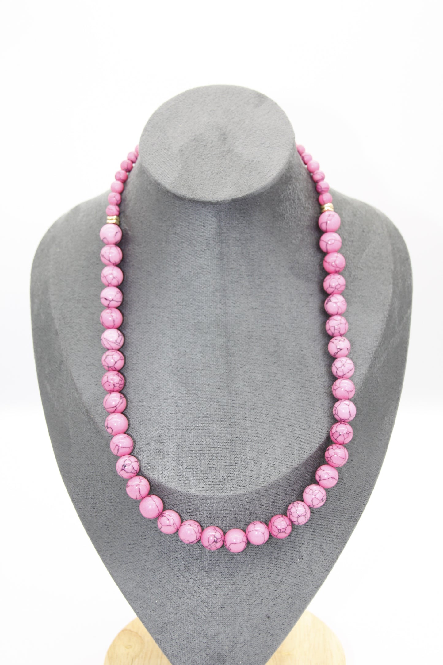 Pink Turquoise Beaded Necklace (50cm/60cm/70cm)