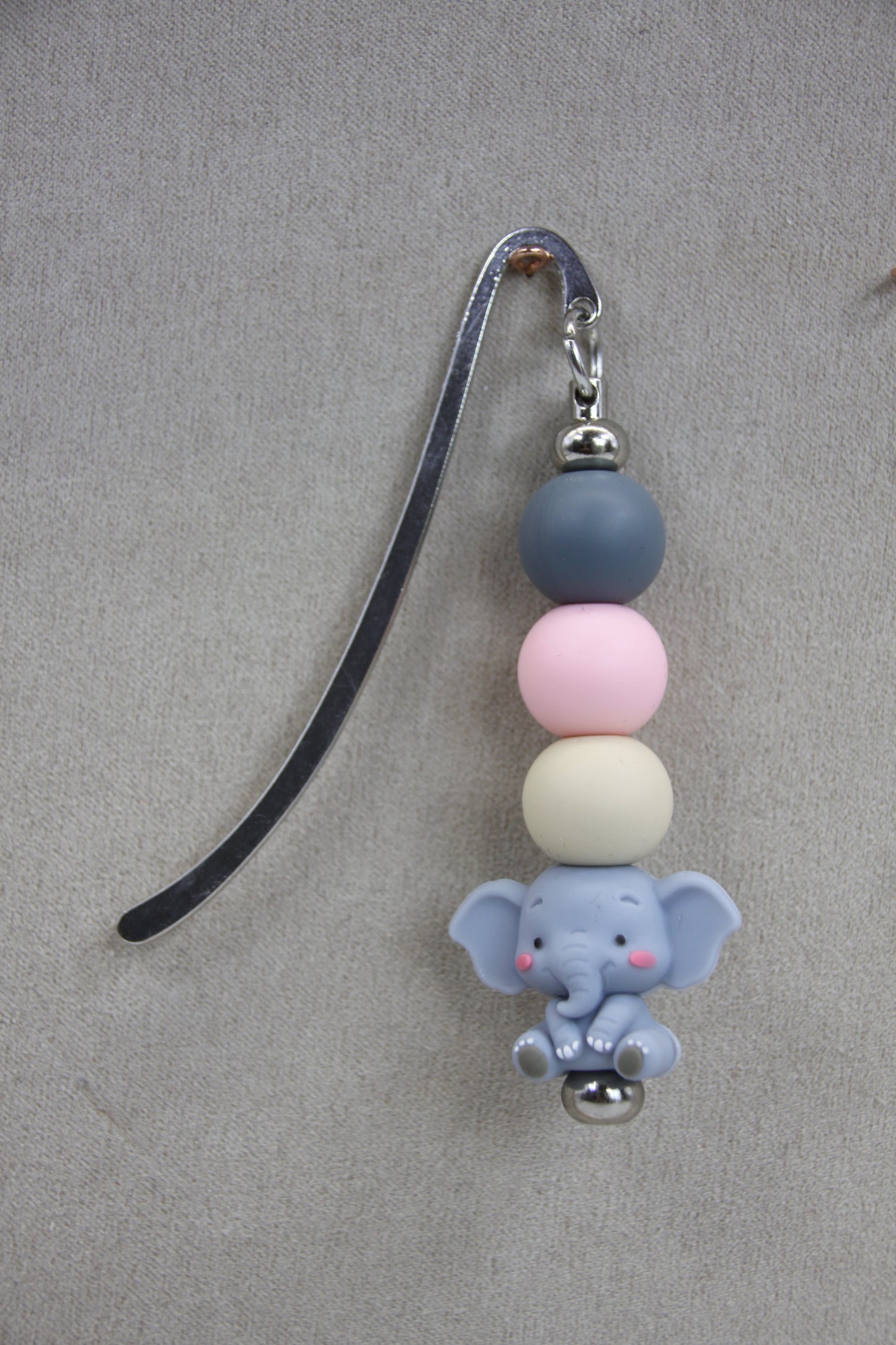 Elephant, Pink & Gray, Silvery, Bookmark