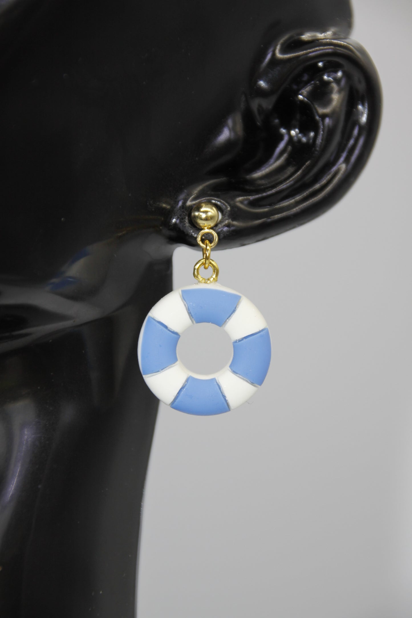 Beach Theme, Gold & Silver Ball Stud Earrings