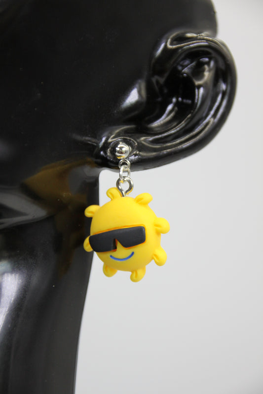 Beach Theme, Gold & Silver Ball Stud Earrings
