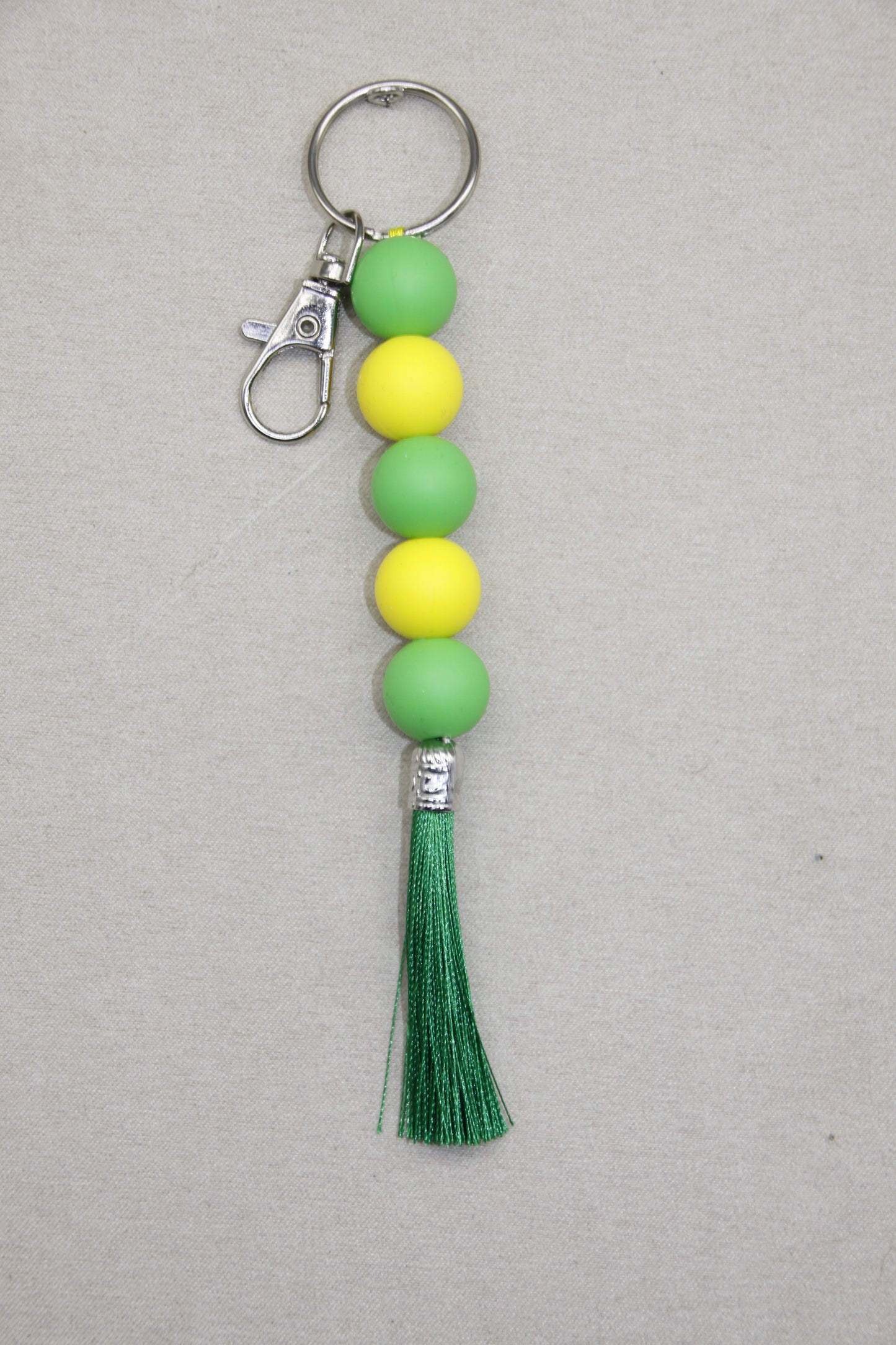 Silicone Coloured Bead Lanyard Keychains