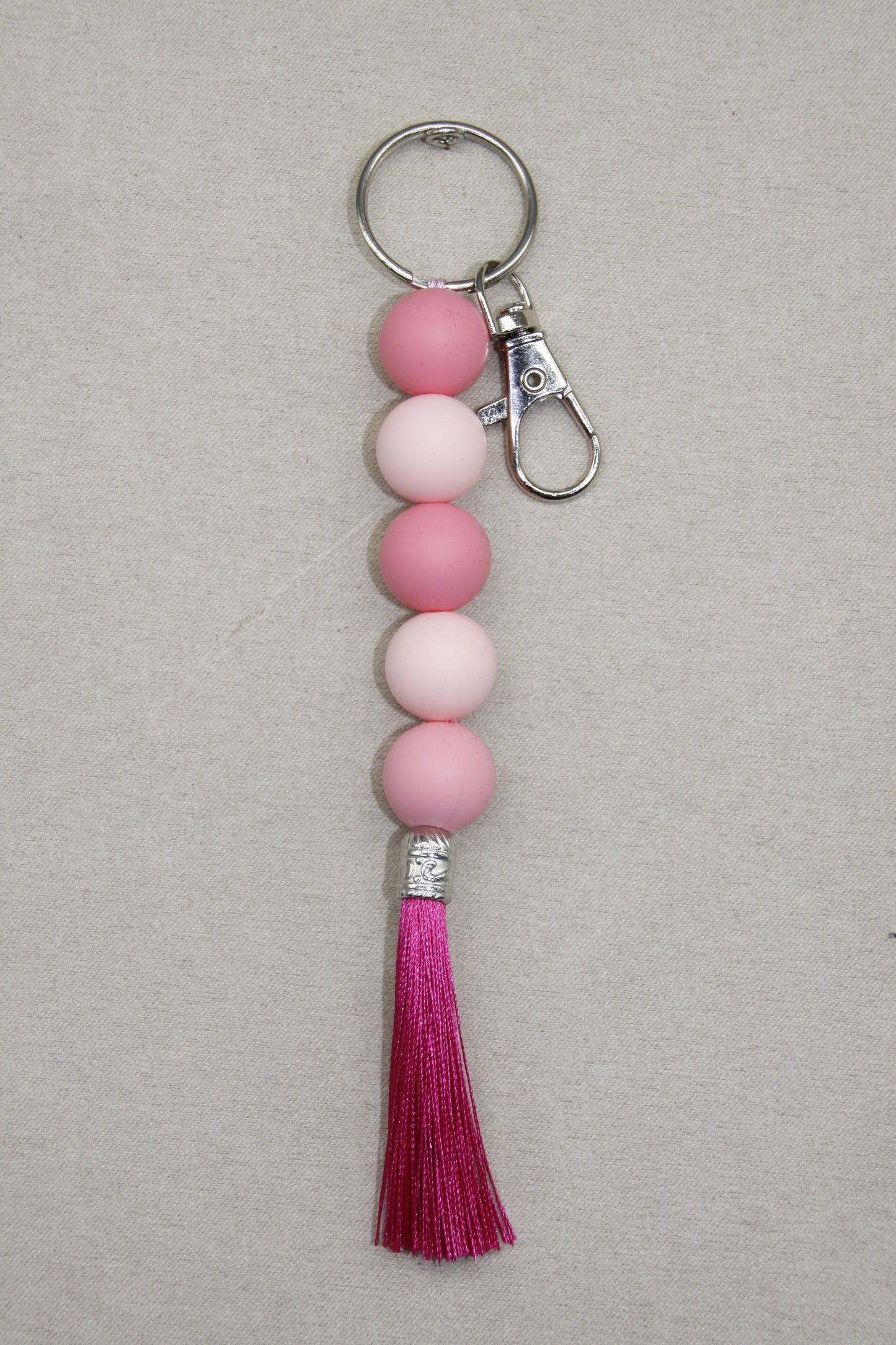 Silicone Coloured Bead Lanyard Keychains