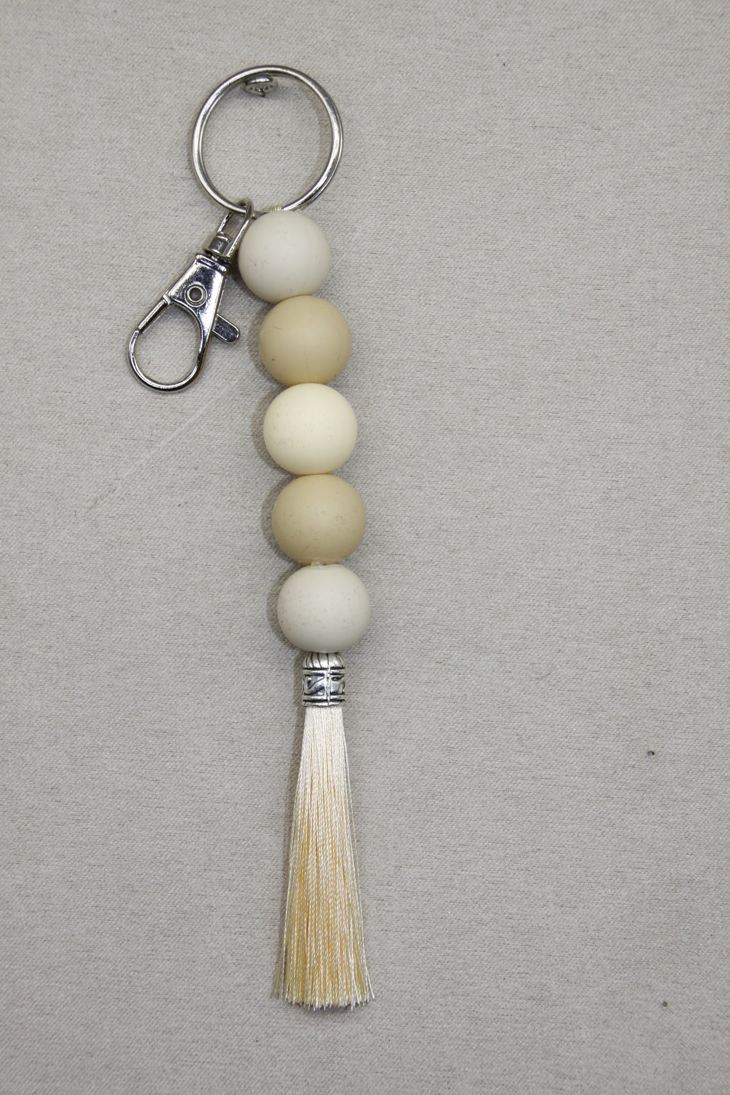 Silicone Coloured Bead Lanyard Keychains