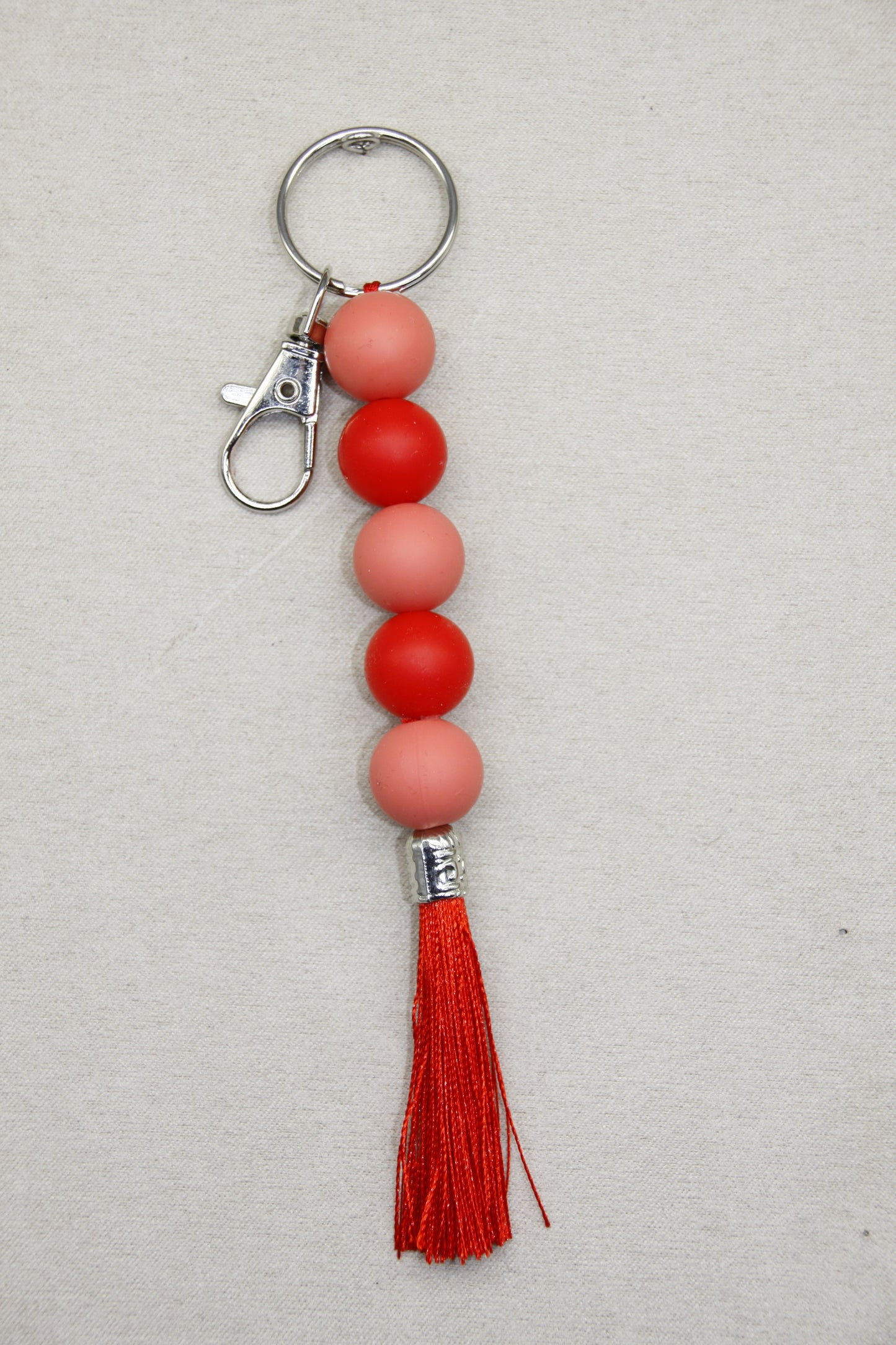 Silicone Coloured Bead Lanyard Keychains