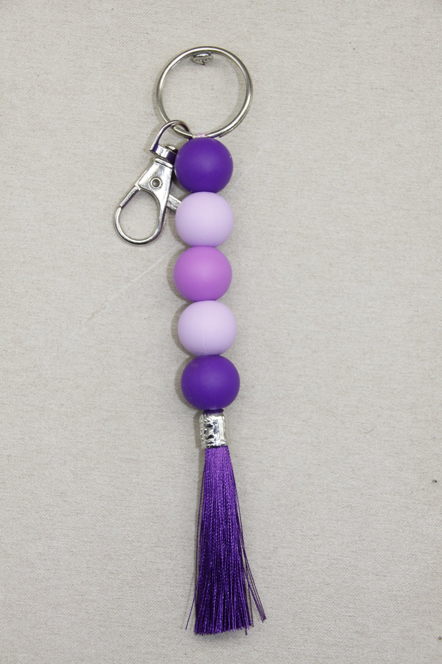 Silicone Coloured Bead Lanyard Keychains