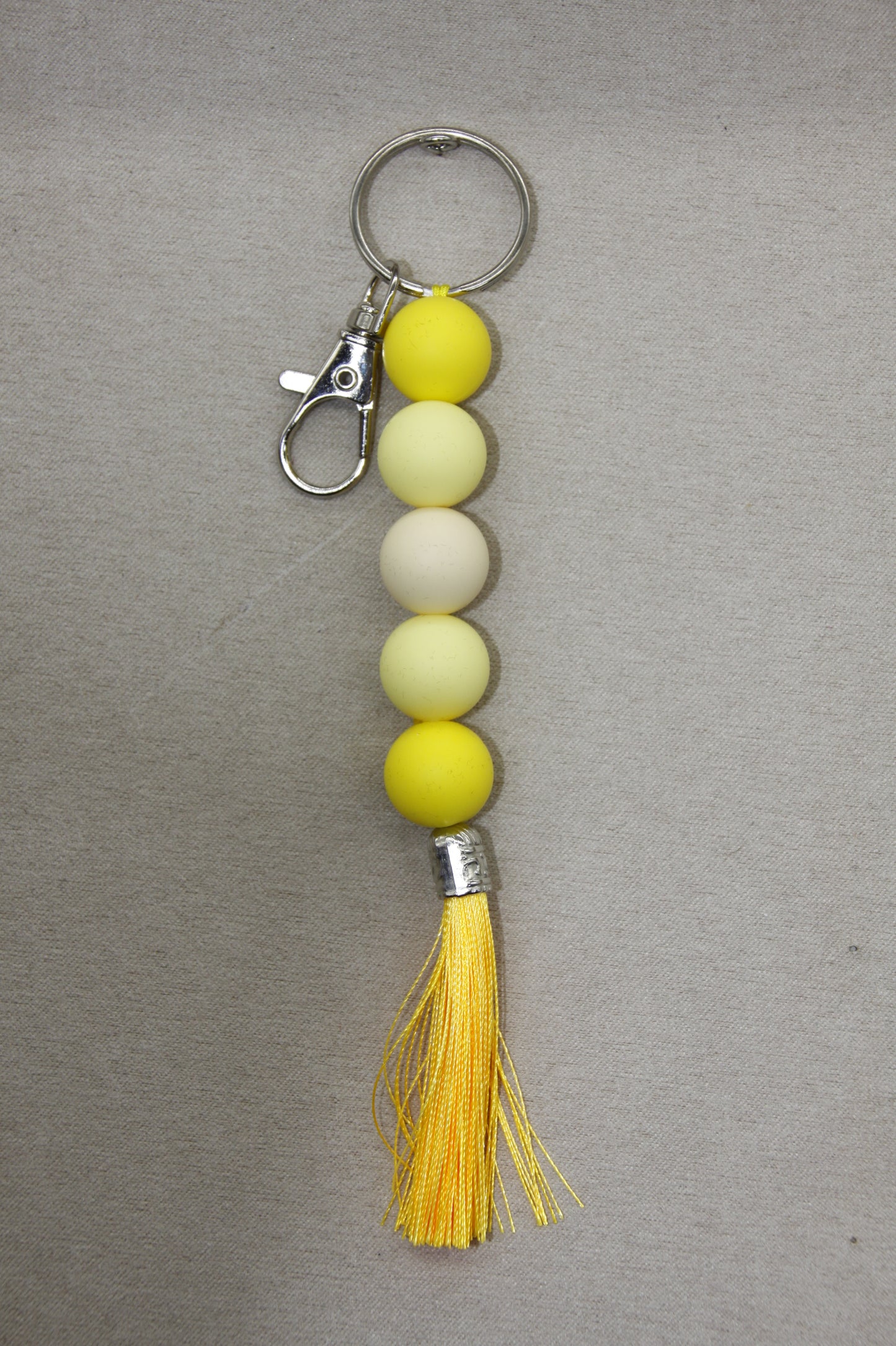 Silicone Coloured Bead Lanyard Keychains