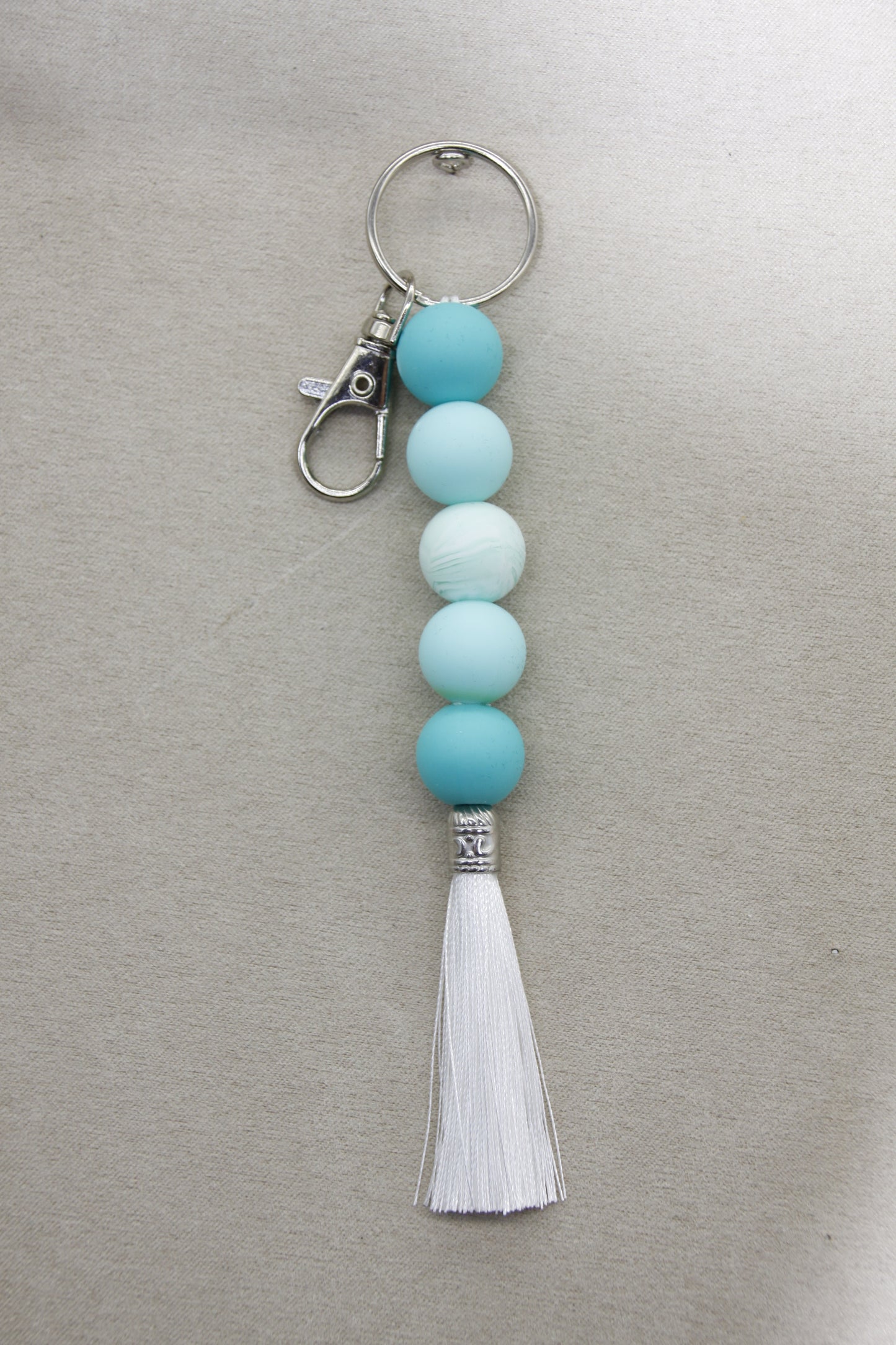 Silicone Coloured Bead Lanyard Keychains