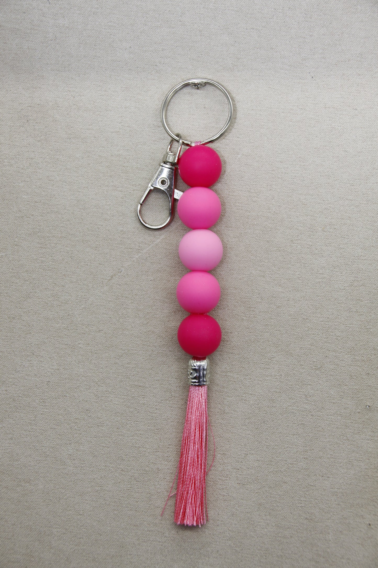 Silicone Coloured Bead Lanyard Keychains