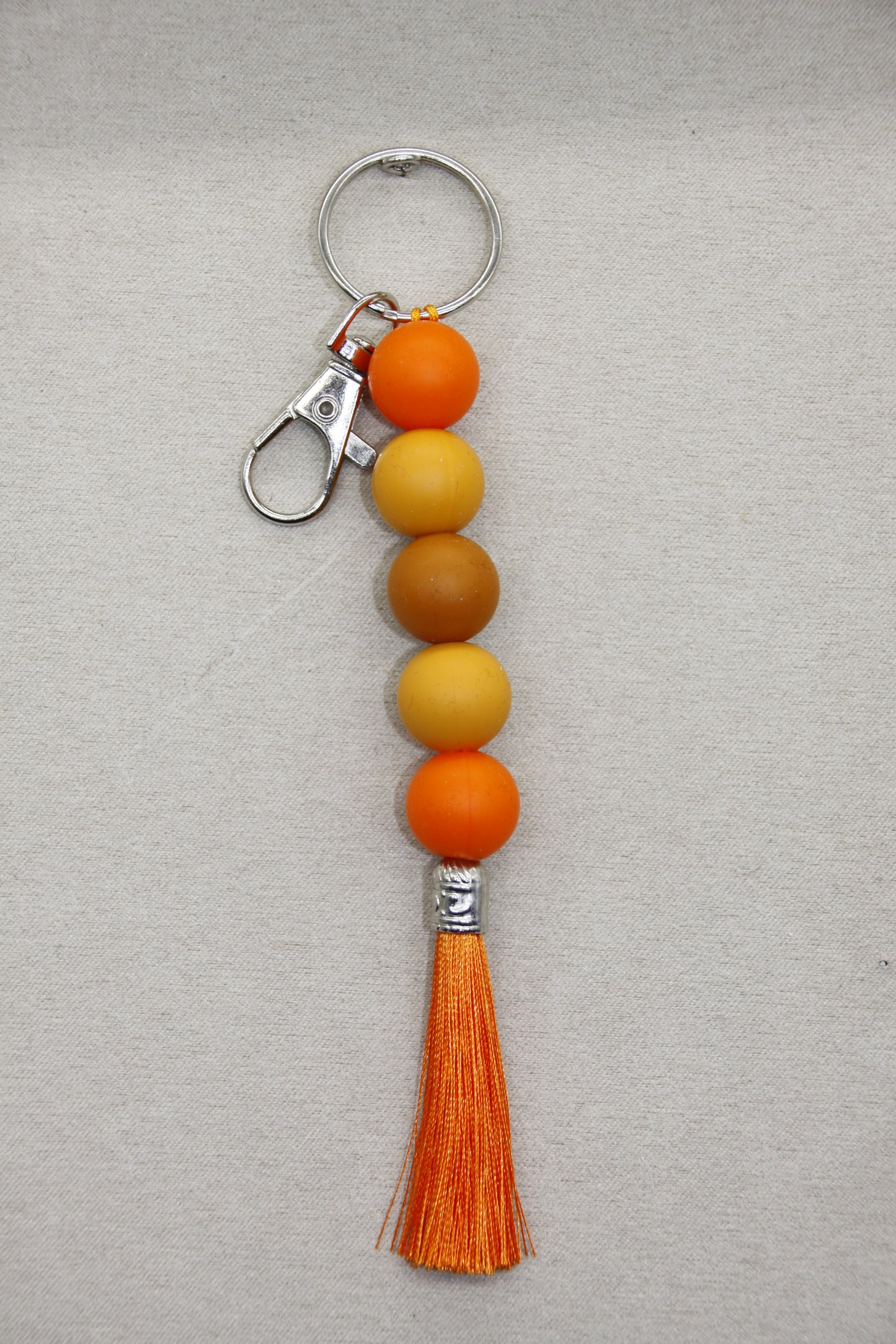 Silicone Coloured Bead Lanyard Keychains