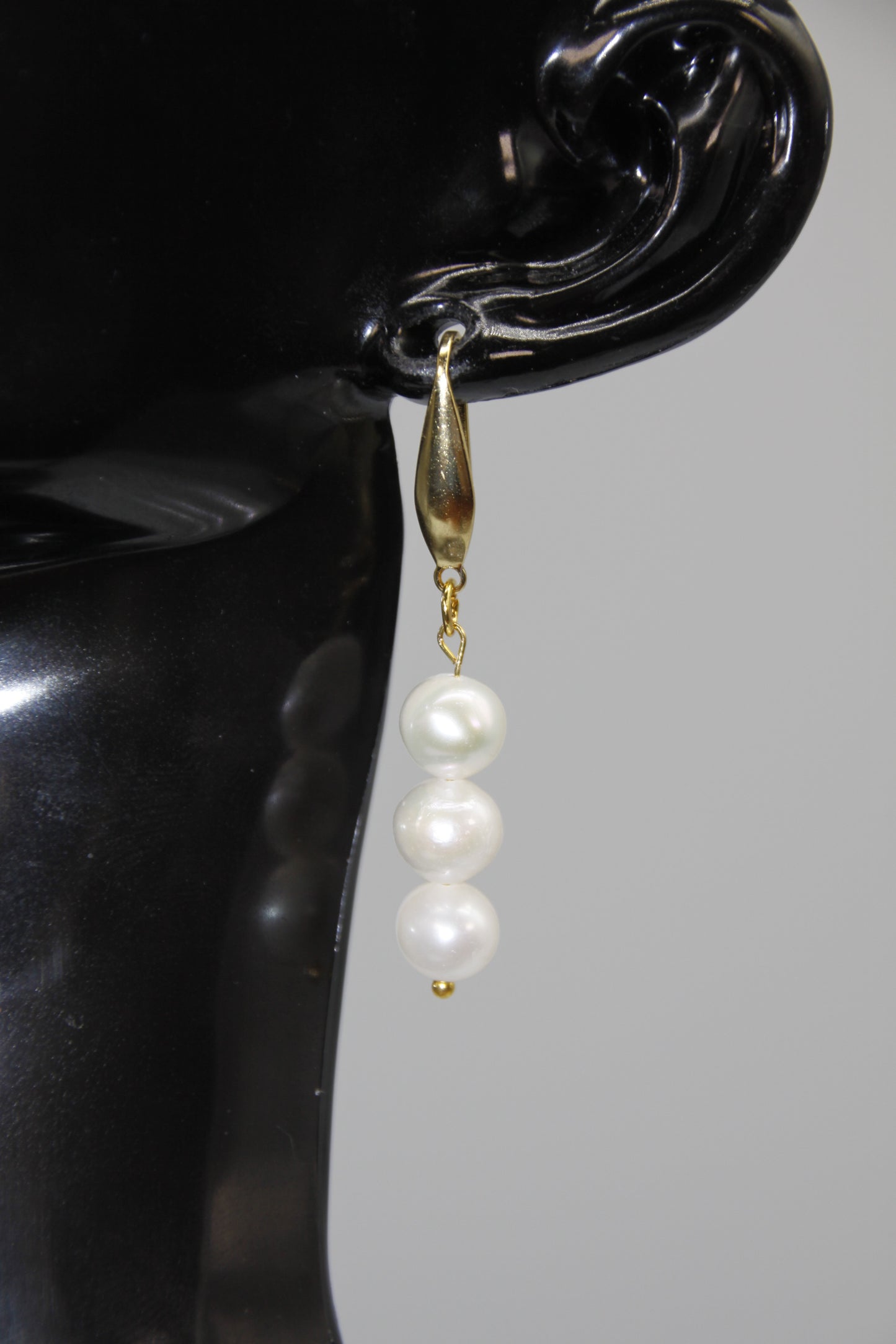 Authentic Freshwater Pearl, 18K Gold Plated Earrings