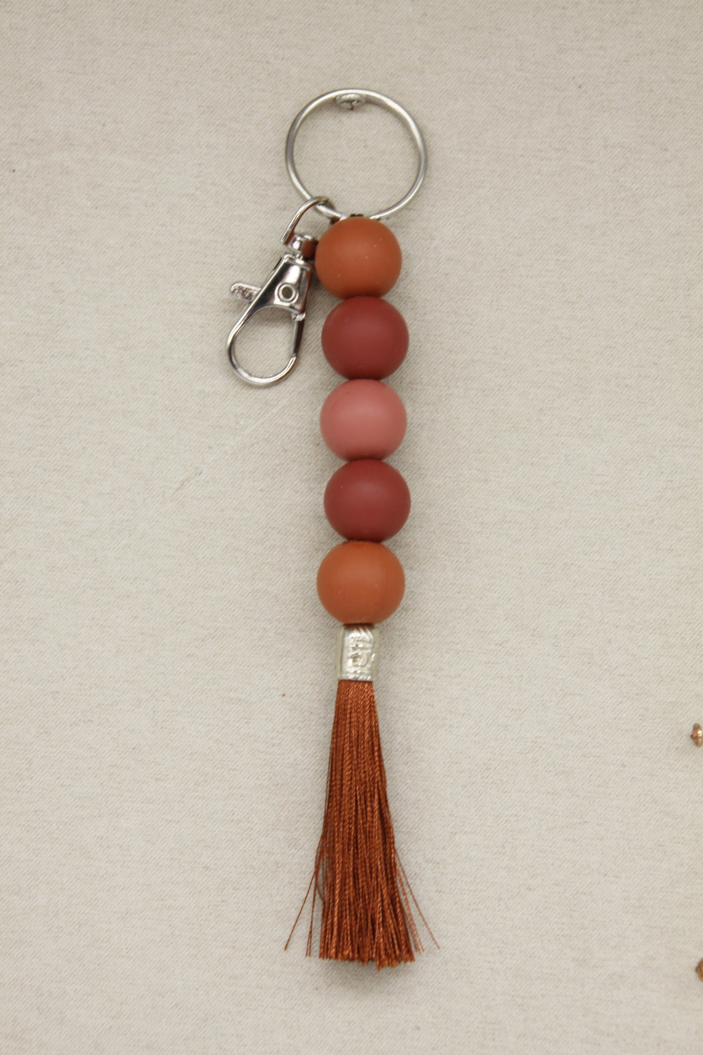 Silicone Coloured Bead Lanyard Keychains