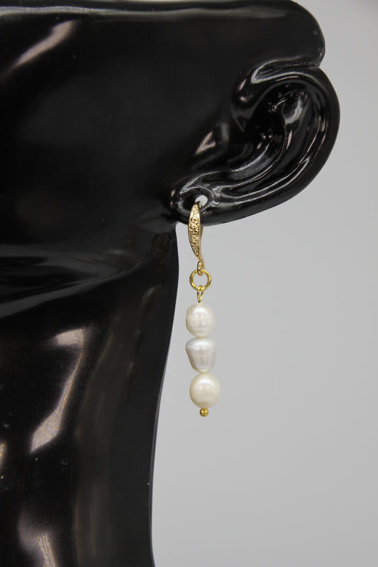 Pearl Earrings, Gold Findings, Authentic Freshwater