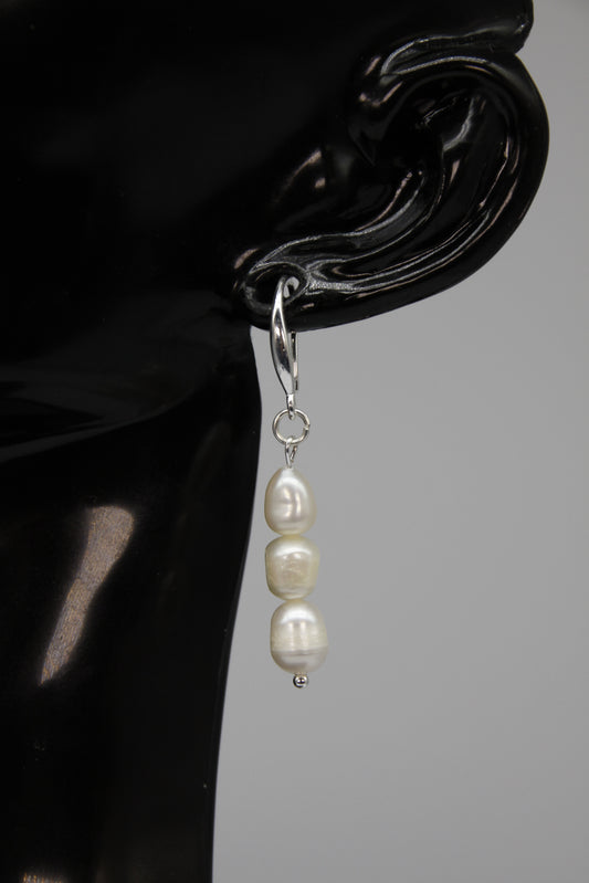 Pearl Earrings, Silver Findings, Authentic Freshwater
