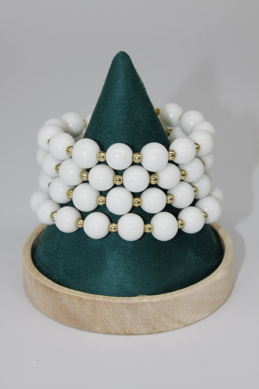 White Onyx Memory Bracelet