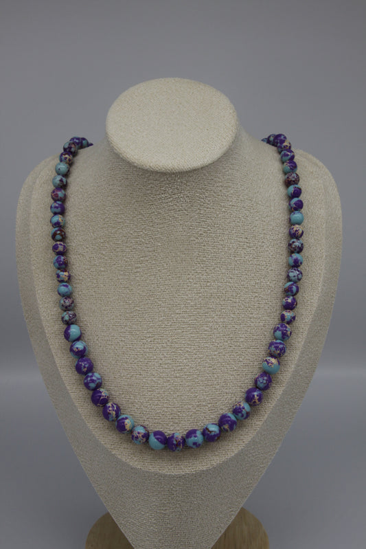 Purple Sea Jasper Necklace, 60cm