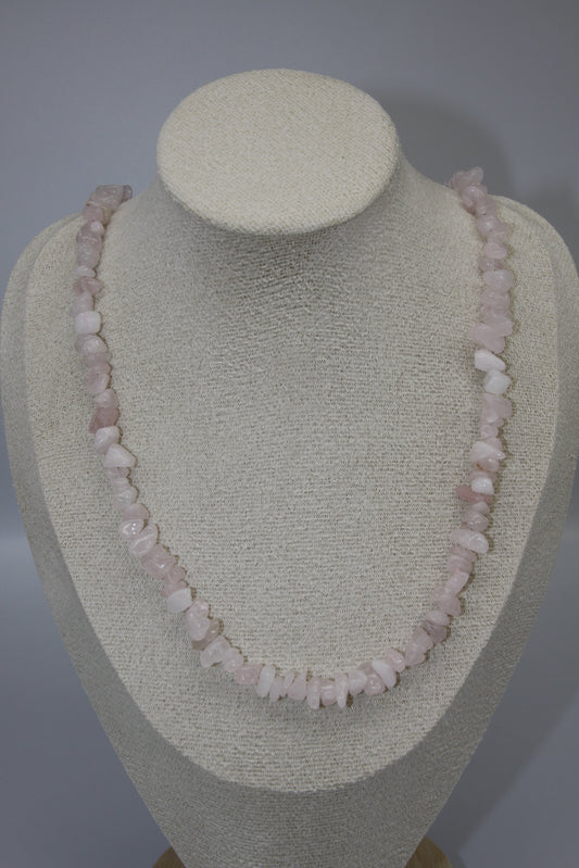 Rose Quartz Chips Necklace, (55cm/60cm)