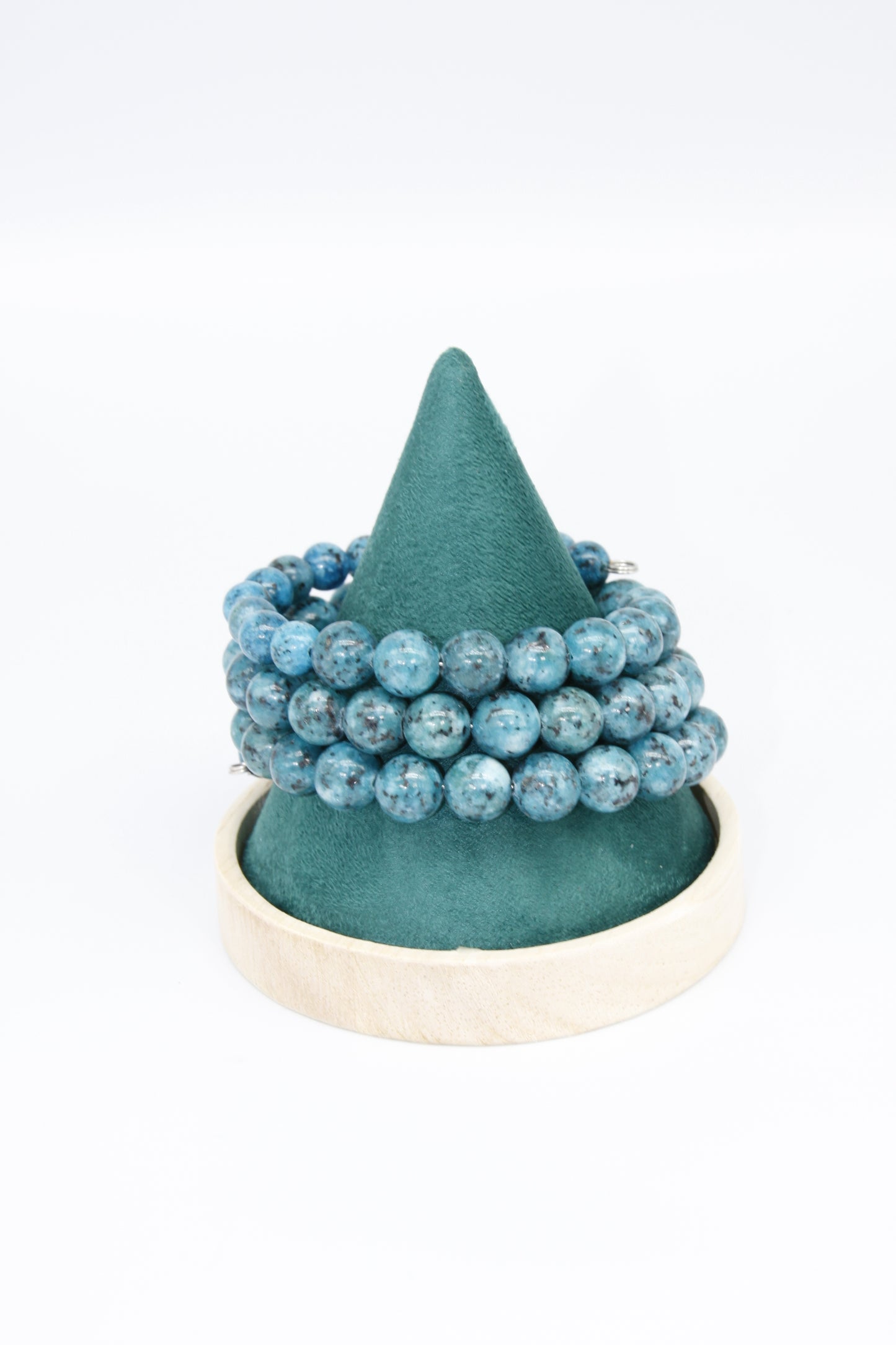 Blue Spot Bead Memory Bracelet - Multi-strand