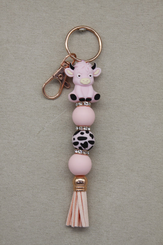 Highland Cow, Lanyard, Rose Gold
