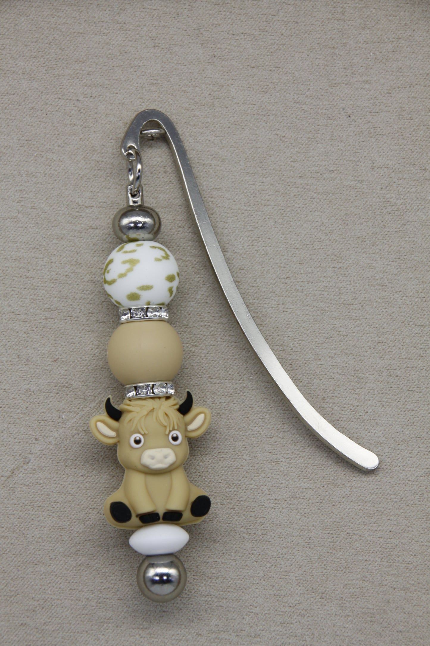 Highland Cow, Bookmark, Silver
