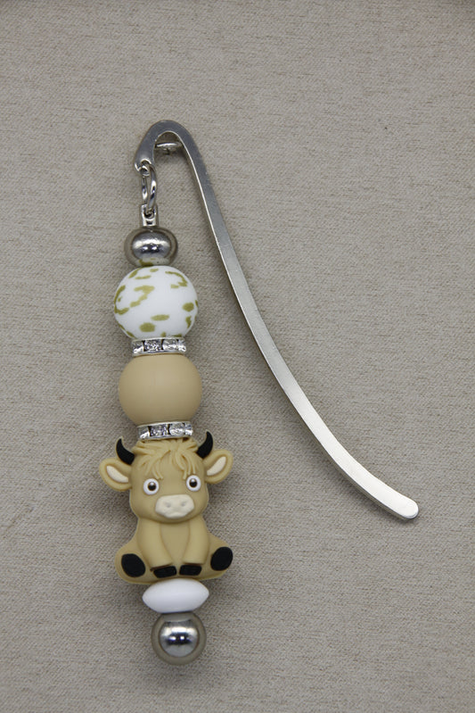 Highland Cow, Bookmark, Silver