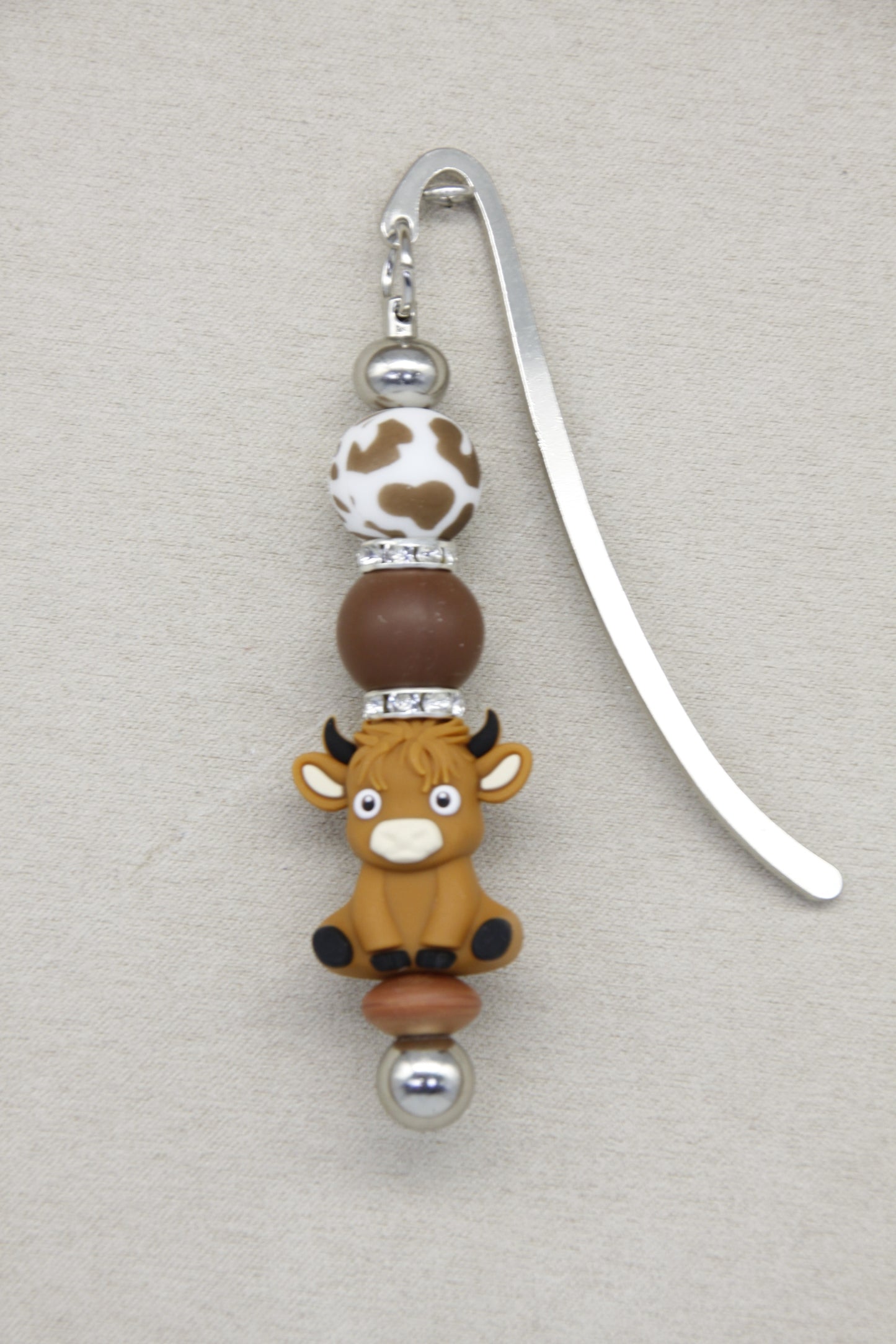Highland Cow, Bookmark, Silver