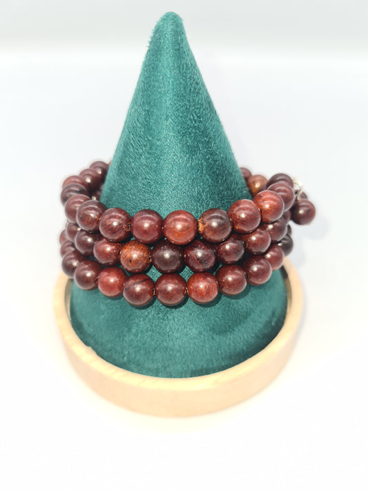 Burmese Rosewood Memory Bracelet - Multi-strand - 8mm